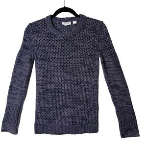 Inhabit Purple Crochet Knit Cashmere Sweater Sz M Preppy, Casual